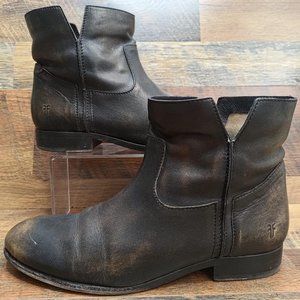 Frye Women’s Melissa Slouch Brown Leather Ankle Boots Size 9.5